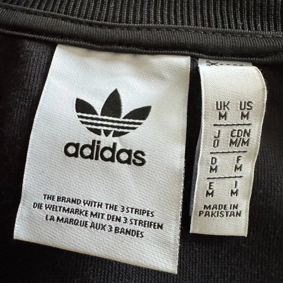 Adidas Black and White Bomber/Track Jacket Size Medium - Picture 3 of 3